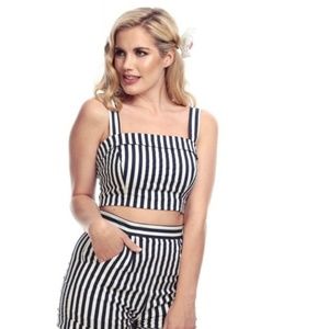 NWT Collectif Striped Crop Top